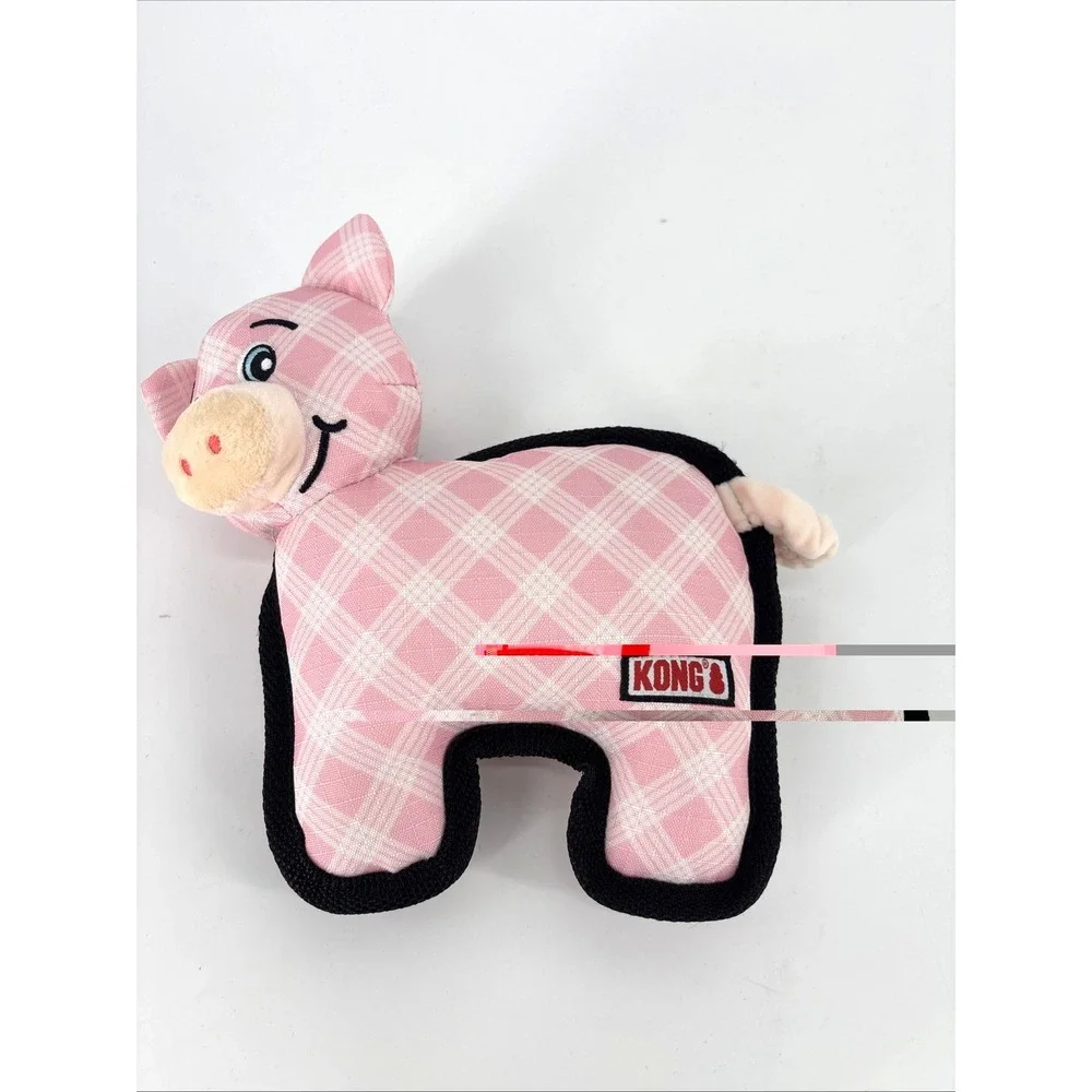 KONG Ballistic Pig Squeaker Dog Toy, Medium, Durable Ripstop Material, Squeaker